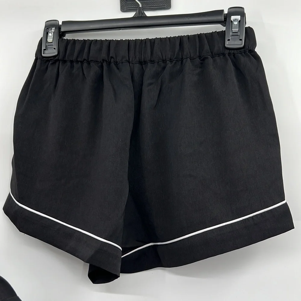 🆕Generation Love Lenox Black White Pajama Set Shorts Pockets Lounge Sleepwear - Picture 6 of 16